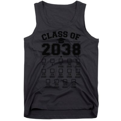 Class Of 2038 Grow With Me Checklist Prek To 12th Grade Gift Tank Top