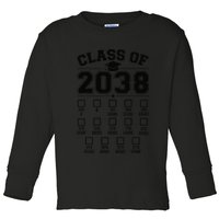 Class Of 2038 Grow With Me Checklist Prek To 12th Grade Gift Toddler Long Sleeve Shirt