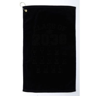 Class Of 2038 Grow With Me Checklist Prek To 12th Grade Gift Platinum Collection Golf Towel