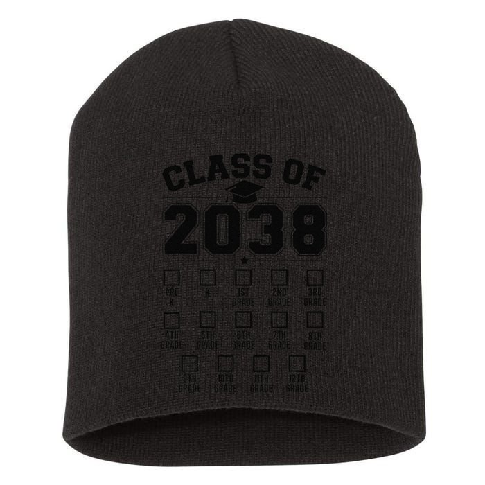 Class Of 2038 Grow With Me Checklist Prek To 12th Grade Gift Short Acrylic Beanie