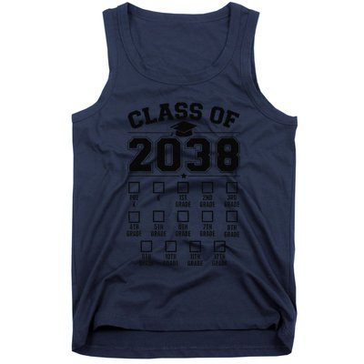 Class Of 2038 Grow With Me Checklist Prek To 12th Grade Gift Tank Top