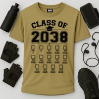 Class Of 2038 Grow With Me Checklist Prek To 12th Grade Gift Performance Shirt
