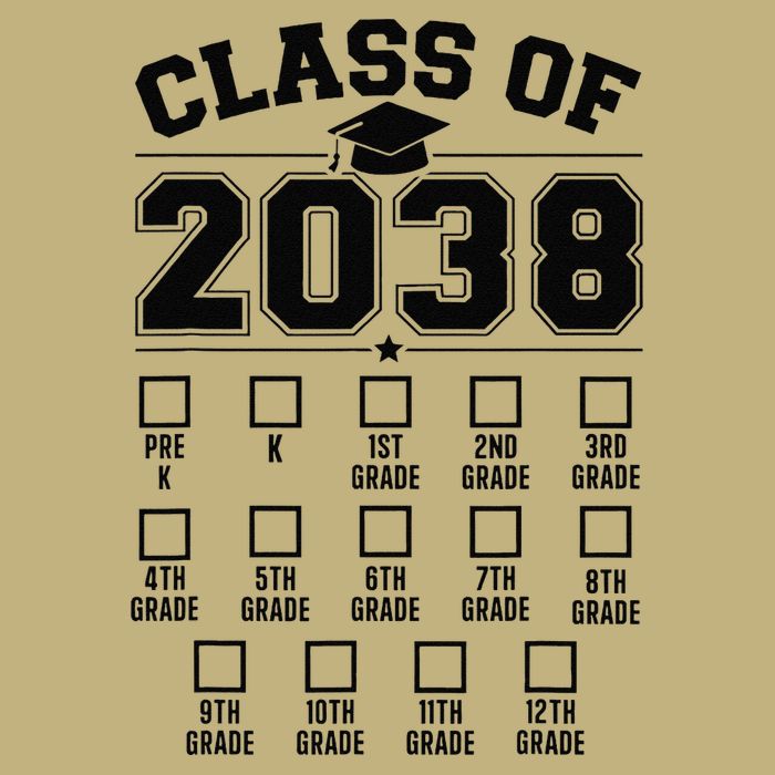 Class Of 2038 Grow With Me Checklist Prek To 12th Grade Gift Performance Shirt