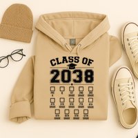 Class Of 2038 Grow With Me Checklist Prek To 12th Grade Gift Hoodie