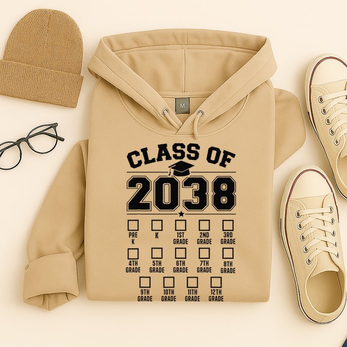 Class Of 2038 Grow With Me Checklist Prek To 12th Grade Gift Hoodie