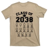 Class Of 2038 Grow With Me Checklist Prek To 12th Grade Gift T-Shirt