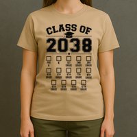 Class Of 2038 Grow With Me Checklist Prek To 12th Grade Gift T-Shirt