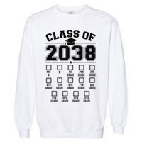 Class Of 2038 Grow With Me Checklist Prek To 12th Grade Gift Garment-Dyed Sweatshirt