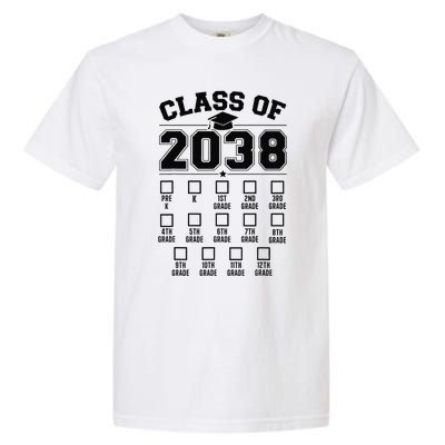 Class Of 2038 Grow With Me Checklist Prek To 12th Grade Gift Garment-Dyed Heavyweight T-Shirt