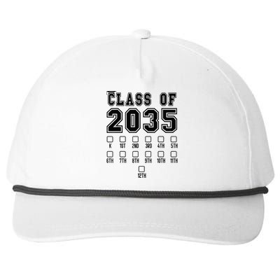 Class of 2035 Grow With Me First Day of School Check Mark Snapback Five-Panel Rope Hat