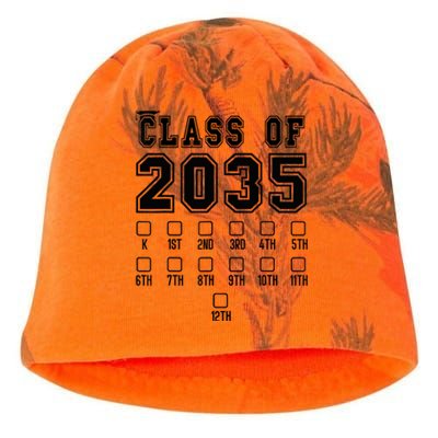 Class of 2035 Grow With Me First Day of School Check Mark Kati - Camo Knit Beanie