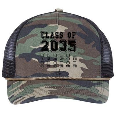 Class of 2035 Grow With Me First Day of School Check Mark Retro Rope Trucker Hat Cap