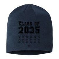 Class of 2035 Grow With Me First Day of School Check Mark Sustainable Beanie