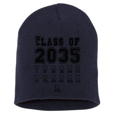 Class of 2035 Grow With Me First Day of School Check Mark Short Acrylic Beanie