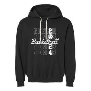 Class Of 2024 Senior Basketball Garment-Dyed Fleece Hoodie