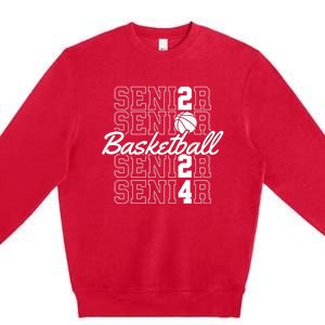 Class Of 2024 Senior Basketball Premium Crewneck Sweatshirt