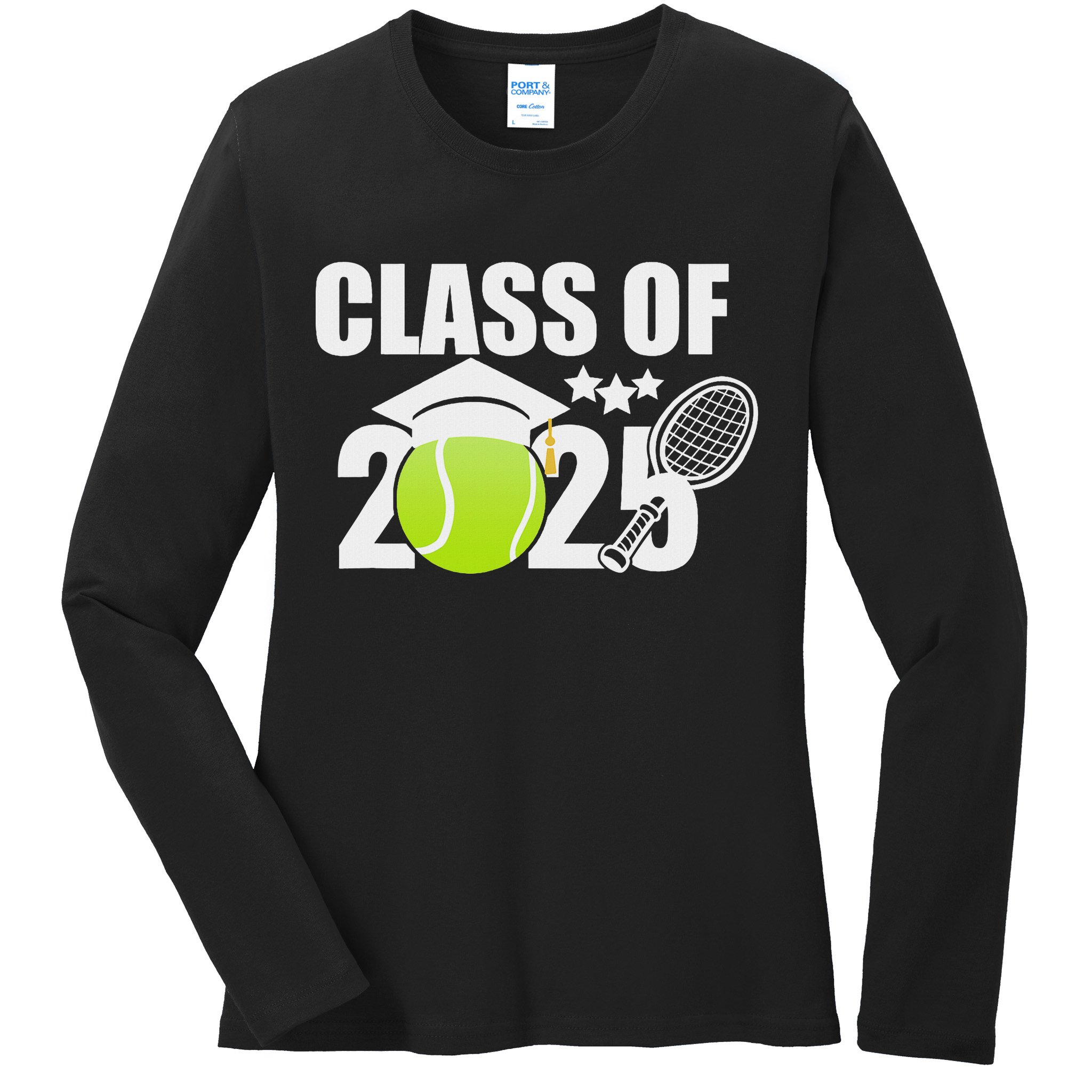 Class Of 2025 Graduation Senior Tennis Player Gifts Ladies Long Sleeve Shirt
