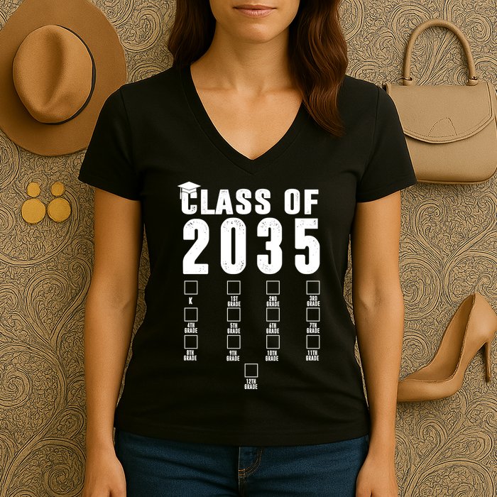 Class Of 2035 Graduation Countdown Women's V-Neck T-Shirt