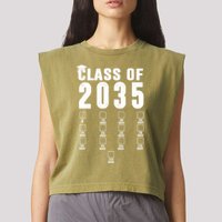 Class Of 2035 Graduation Countdown Garment-Dyed Women's Muscle Tee