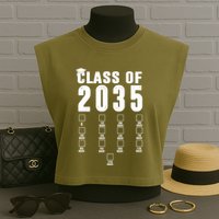 Class Of 2035 Graduation Countdown Garment-Dyed Women's Muscle Tee