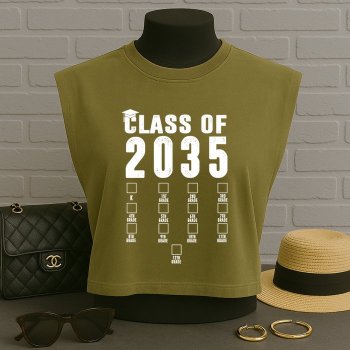 Class Of 2035 Graduation Countdown Garment-Dyed Women's Muscle Tee