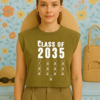 Class Of 2035 Graduation Countdown Garment-Dyed Women's Muscle Tee