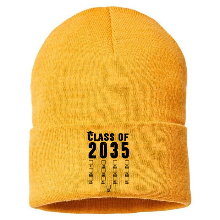 Class Of 2035 Graduation Countdown Sustainable Knit Beanie