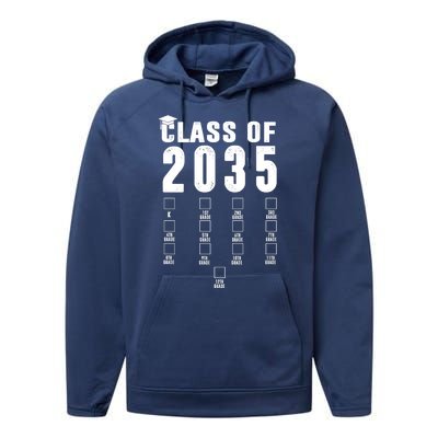 Class Of 2035 Graduation Countdown Performance Fleece Hoodie