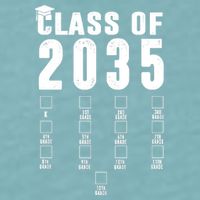 Class Of 2035 Graduation Countdown Sueded Cloud Jersey T-Shirt