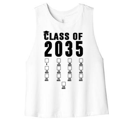 Class Of 2035 Graduation Countdown Women's Racerback Cropped Tank