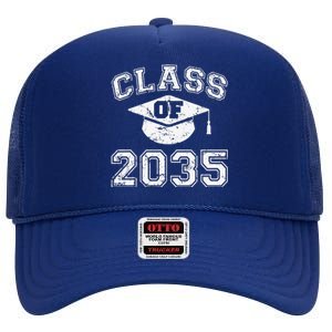 Class Of 2035 Grow With Me Graduation First Day Of School Love High Crown Mesh Back Trucker Hat