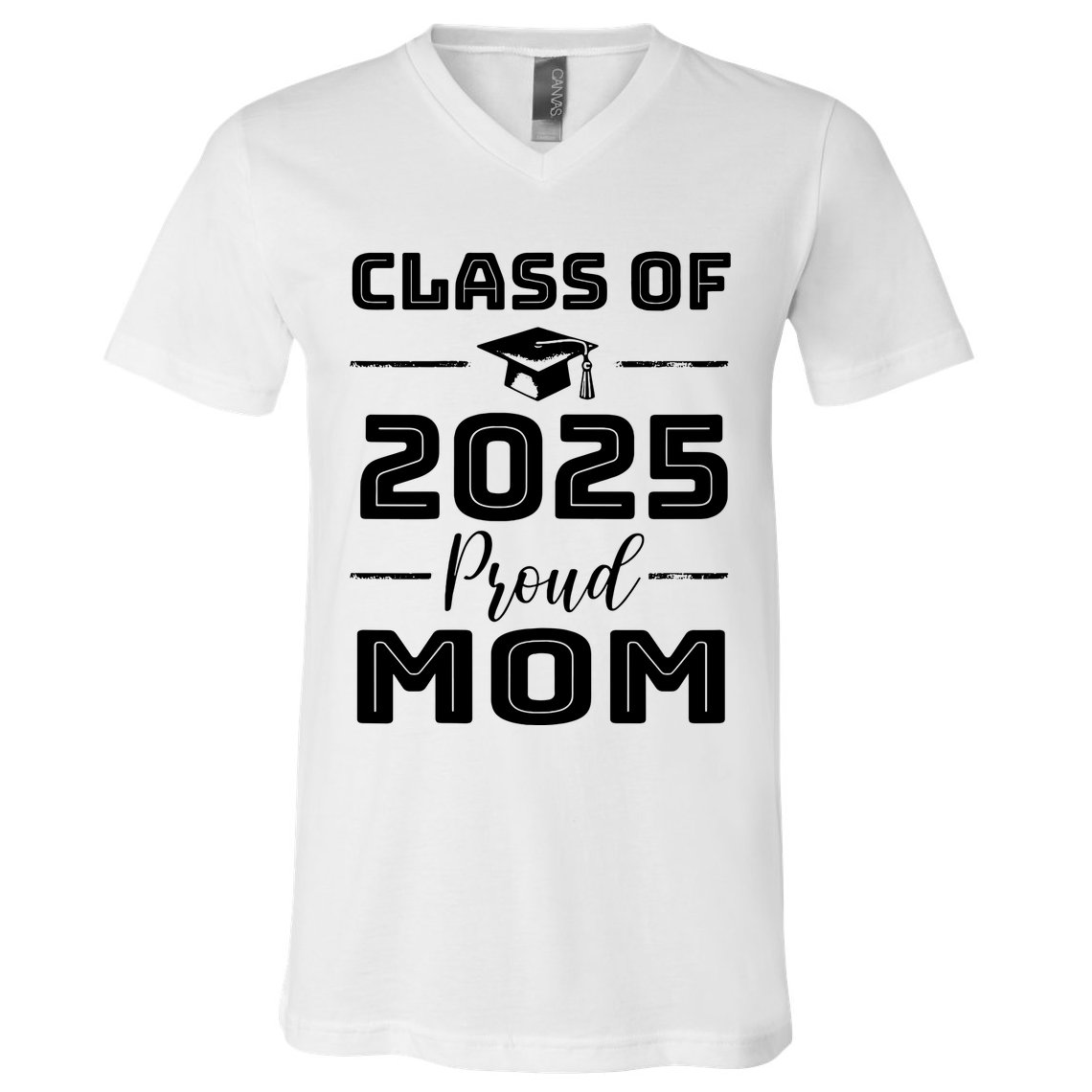 Class Of 2025 Senior 2025 Graduation Vintage School Mom 2025 V-Neck T-Shirt