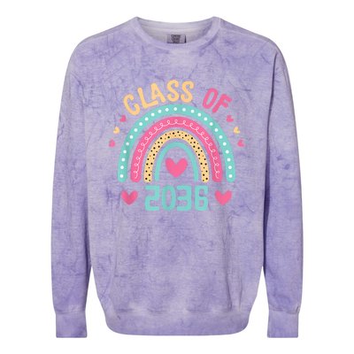 Class Of 2036 Grow With Me First Day Of School Graduation Colorblast Crewneck Sweatshirt