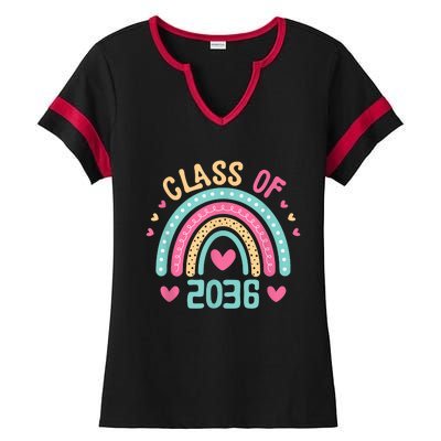 Class Of 2036 Grow With Me First Day Of School Graduation Ladies Halftime Notch Neck Tee