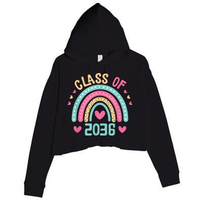 Class Of 2036 Grow With Me First Day Of School Graduation Crop Fleece Hoodie