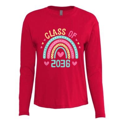 Class Of 2036 Grow With Me First Day Of School Graduation Womens Cotton Relaxed Long Sleeve T-Shirt