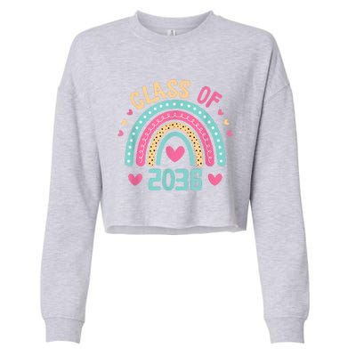 Class Of 2036 Grow With Me First Day Of School Graduation Cropped Pullover Crew