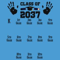 Class Of 2037 Grow With Me Handprint Prek 12th Grade Tie Dye Hoodie