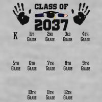 Class Of 2037 Grow With Me Handprint Prek 12th Grade Ladies PosiCharge Tri-Blend Wicking Tank