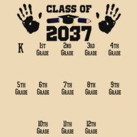 Class Of 2037 Grow With Me Handprint Prek 12th Grade Drawstring Bag