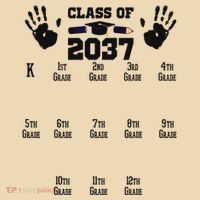 Class Of 2037 Grow With Me Handprint Prek 12th Grade Bag
