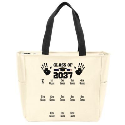 Class Of 2037 Grow With Me Handprint Prek 12th Grade Zip Tote Bag