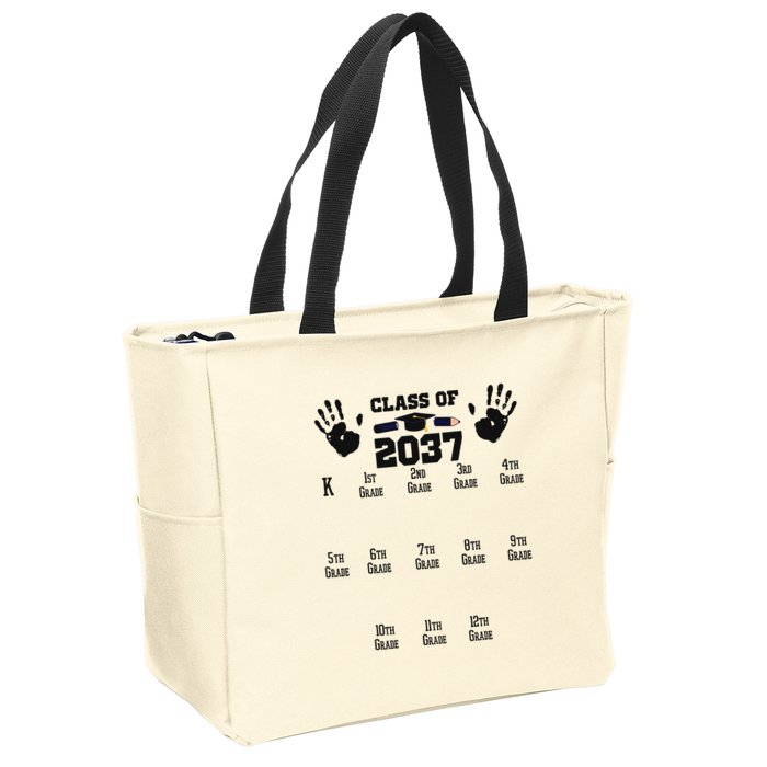Class Of 2037 Grow With Me Handprint Prek 12th Grade Zip Tote Bag