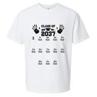Class Of 2037 Grow With Me Handprint Prek 12th Grade Sueded Cloud Jersey T-Shirt