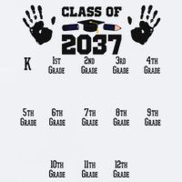 Class Of 2037 Grow With Me Handprint Prek 12th Grade Sueded Cloud Jersey T-Shirt