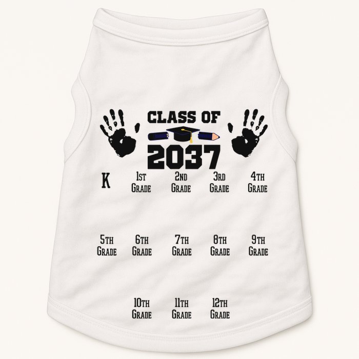Class Of 2037 Grow With Me Handprint Prek 12th Grade Doggie Tank