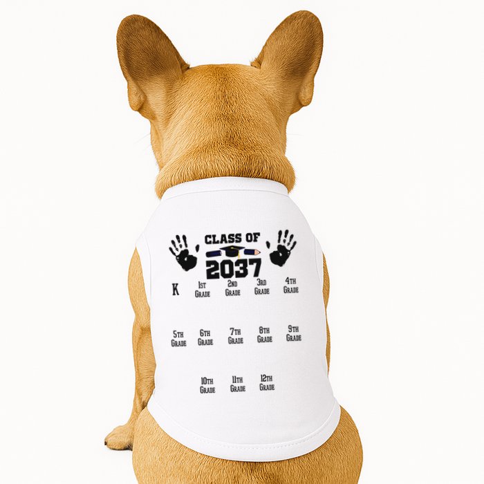 Class Of 2037 Grow With Me Handprint Prek 12th Grade Doggie Tank
