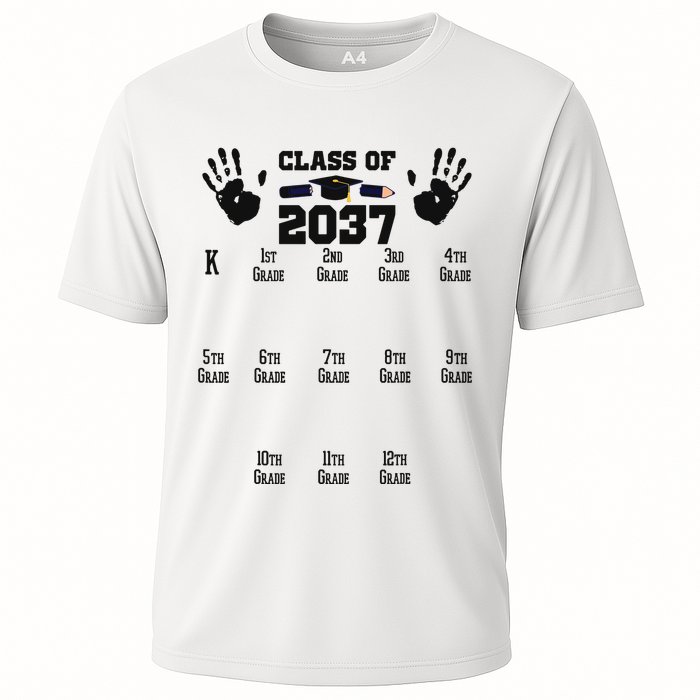 Class Of 2037 Grow With Me Handprint Prek 12th Grade Performance Shirt