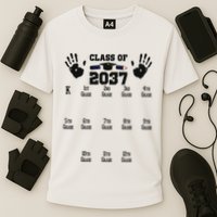 Class Of 2037 Grow With Me Handprint Prek 12th Grade Performance Shirt