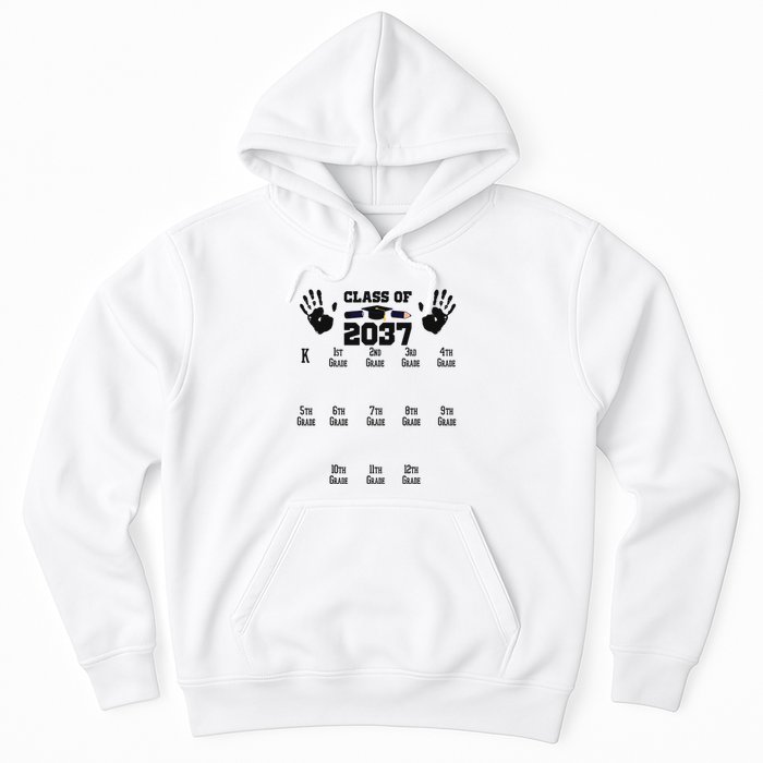 Class Of 2037 Grow With Me Handprint Prek 12th Grade Hoodie